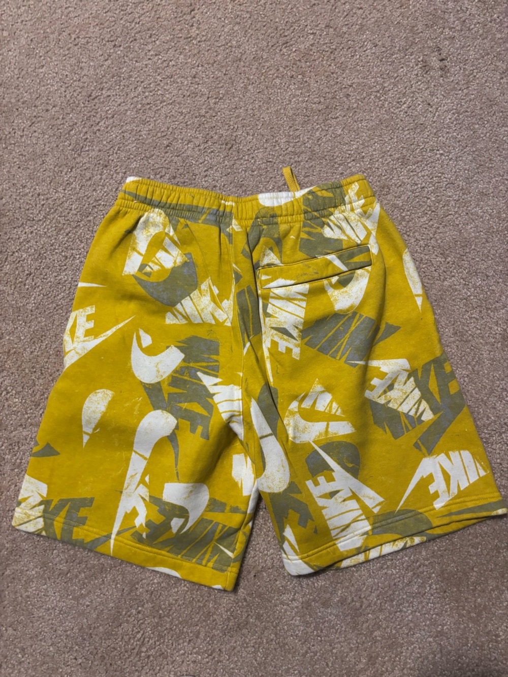 Nike Yellow Graphic Logo Kids Shorts